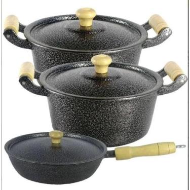 Imagem de Jogo 3 Peças Panelas de Caçarolas Alumínio 18 e 20 cm e  Frigideira 20