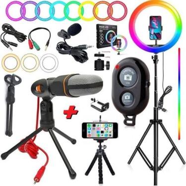 Imagem de Ring Light Iluminador Rgb Colorido Luz Led Make Profissional Hinglight
