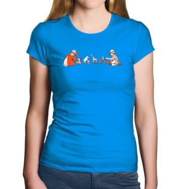 Imagem de Baby Look Algodão Crianças Brincando - Foca na Moda, Azul, GG