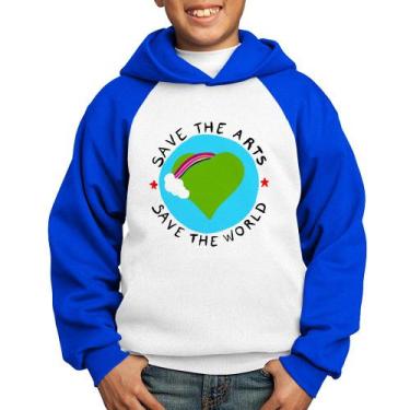 Imagem de Moletom Infantil Save The Arts Save The World - Foca na Moda, Branco, 