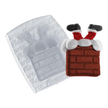 Imagem de Molde De Silicone 817 - Papai Noel Kerstman Chaminé - Natal - Flexarte