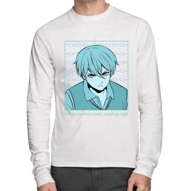 Imagem de Camiseta Algodão Fall Down Seven Times, Stand Up Eight Manga Longa - F