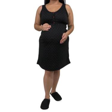 Imagem de Camisola Plus Size Linda Gestante Regata Coração Amamentação, 48/GG, P