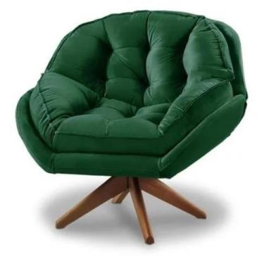 Imagem de Poltrona Decorativa Estofada Base Giratória Califórnia - Fina Mobília,