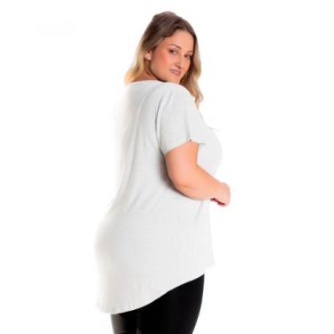 Imagem de Blusa Feminina Plus Size Mullet 1126 - Mulher Única, G4, Branco