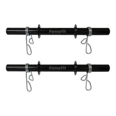 Imagem de Par de Barra Oca 40 cm Halteres com Presilhas Musculação Peso  - FamaF