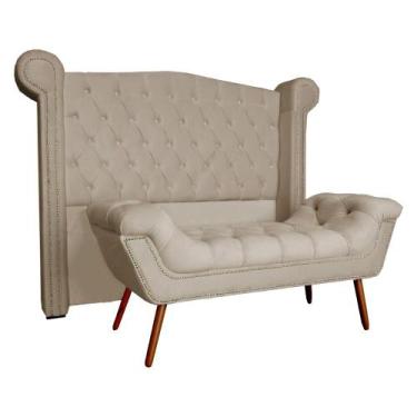 Imagem de Cabeceira E Recamier Ruby Para Cama Box King Size 195 Cm - Suede - Sv 