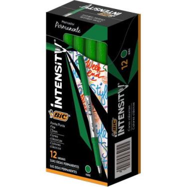 Imagem de Pincel Marcador Permanente Marking 1,1MM Verde Caixa com 12 - BIC
