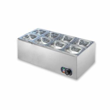 Imagem de Rechaud Banho Maria  8 Cubas 1/6 Em Inox Retangular Zprc08 - Zepper, 1