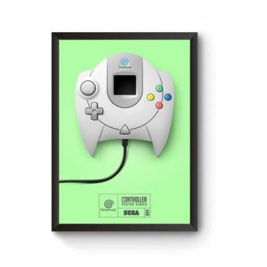 Imagem de Poster Moldurado Game Retrô Controle Dreamcast Quadro - Fanarte