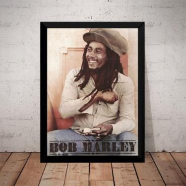 Imagem de Poster Foto Com Moldura Bob Marley Quadro 44x32cm - Fanarte