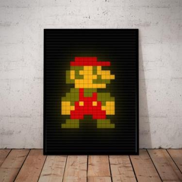 Imagem de Lindo Quadro Decorativo Minimalista Super Mario 8 Bits 42x29 - Fanarte