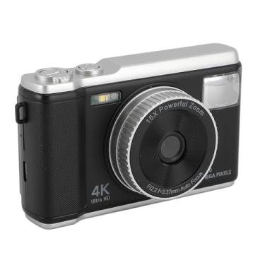 Imagem de Câmera Digital 4K, Câmera Digital Automática Com Foco e Disparo Com Zoom Digital 16X, Câmera Compacta Portátil para Vlogging para Fotografia, Tela de 2,8 Polegadas (Preto)