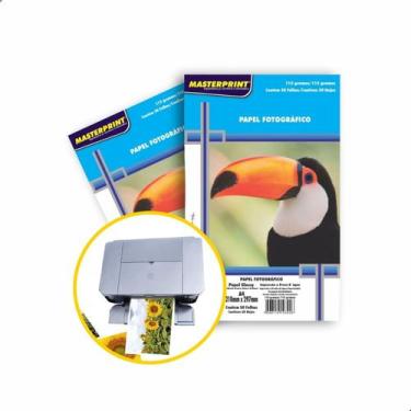 Imagem de Papel Fotográfico Brilhante A4 Glossy 115g 50 Folhas - Masterprint