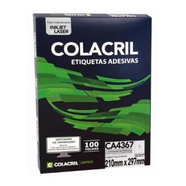 Imagem de Etiqueta Adesiva Colacril A4367 (210x297 mm)- Cx c/ 100 folhas, Branca
