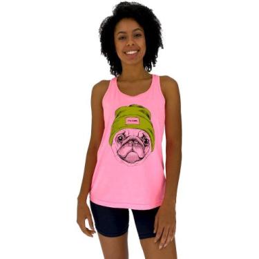 Imagem de Regata Feminina Recorte Nadador MXD Conceito Pug It's Cool, GG, Rosa