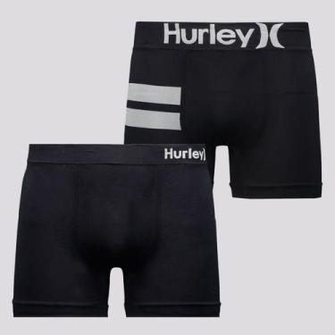 Imagem de Kit de 2 Cuecas Boxer Hurley Preta, P