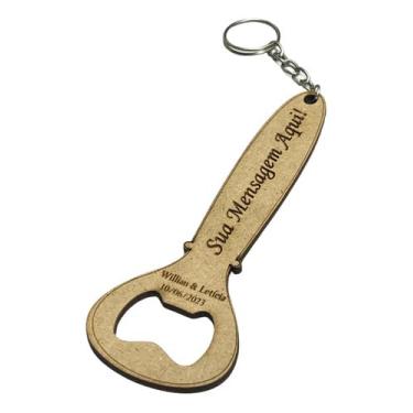 Imagem de Kit 50 Chaveiros Personalizados Noivado Casamento Em Mdf