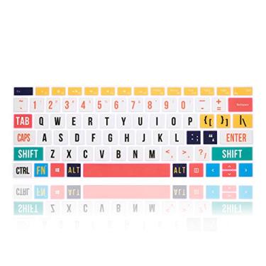 Imagem de MMDW Capa de silicone inglesa para teclado Microsoft Surface Pro 4 e Pro 7 2019/para Surface Pro 6 2018/para Surface Pro 5 2017 teclado para Surface Pro 6 12,3 polegadas, fonte arco-íris criativa