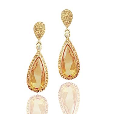 Imagem de Lustre de joia de fantasia da Moonstrike em ouro rosa e brincos pendentes para mulheres