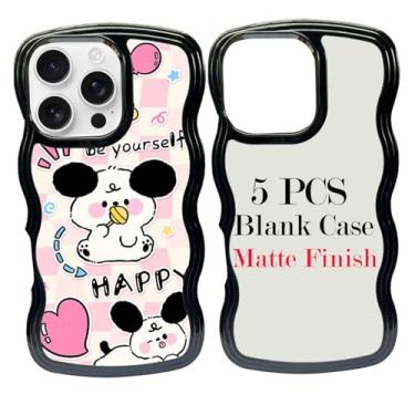 Imagem de JUSTRY Capa de telefone com 5 peças de sublimação em branco para impressão projetada para iPhone 16 Pro, capa de borracha macia de 6,3 polegadas + inserção de alumínio, impressão personalizada, capa