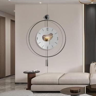 Imagem de Relógio de parede decorativo grande - Relógios de parede operados por bateria para sala de estar, cozinha, escritório, decoração de quarto - Movimento de quartzo silencioso sem tique-taque, relógios