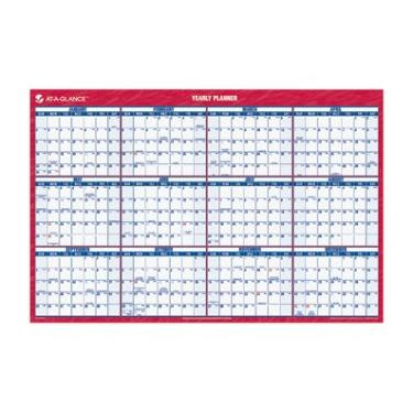 Imagem de AT-A-GLANCE Calendário de parede grande vertical/horizontal de papel reciclado, vermelho, 2014 (PM212-28)
