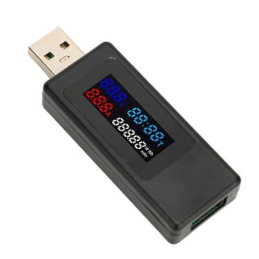 Imagem de Testador de Corrente de Tensão USB, Testador USB 6 Em 1, Multímetro de Corrente de Tensão, Leituras Em Tempo Real, Detector de Carregador de Cabo USB, Suprimentos de Laboratório