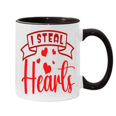 Imagem de SpreadPassion Caneca de café I Steal Hearts, presente para namorado e namorada, ideia de presente de dia dos namorados, presente para marido e esposa, ideia de presente de dia dos namorados (preto e