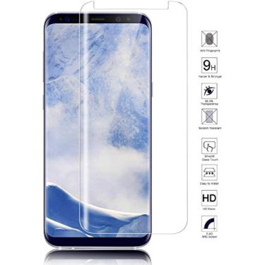 Imagem de Josi Minea Película protetora de tela de vidro temperado curvo 3D com cobertura total cristalina balística LCD HD Premium Shield Guard compatível com Samsung Galaxy S8 [transparente]