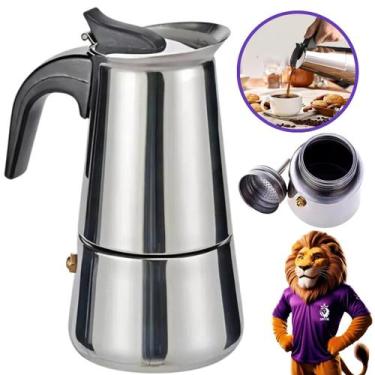 Imagem de Cafeteira Italiana Inox Premium 300ml Para 6 Xicaras Café Forte Saboro