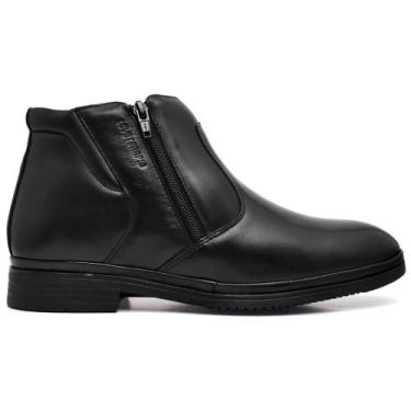 Imagem de Bota Botina Ortopédica Dois Zíperes Bico Redondo Masculina Anatômica L