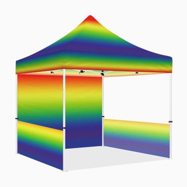Imagem de Tenda de dossel pop-up de 25 x 25 cm com paredes laterais, série ABLEM8CANOPY ULTRA8 tenda de sombra instantânea resistente para uso ao ar livre comercial ou evento esportivo, pátio, bagageiro, quintal (arco-íris, 1 + 2 paredes)