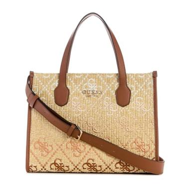 Imagem de GUESS Bolsa Silvana com 2 compartimentos, logotipo de conhaque, Logotipo conhaque, One Size