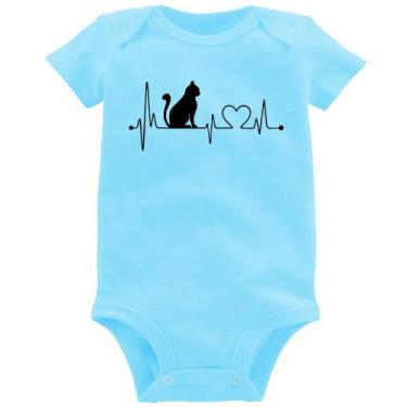 Imagem de Body Bebê Gato Batimentos Cardíacos - Foca na Moda, Azul bebê, M