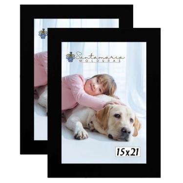 Imagem de Kit 2 Molduras Porta Retrato 15X21 Preto - Santamaria Molduras