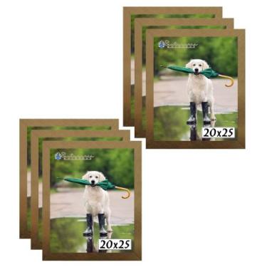 Imagem de Kit 6 Porta Retrato Molduras 20x25 Dourado - Santamaria Molduras