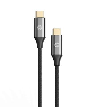 Imagem de Cabo USB C 3.1 PD Tipo C / Type C - Preto e Cinza - HP