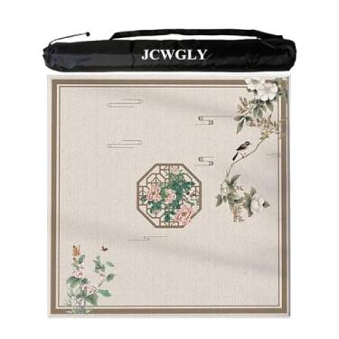 Imagem de Tapete De Mahjong Quadrado Chinês Para Mesas, Cartas De Pôquer, Jogos De Tabuleiro, Toalha De Mesa, Antiderrapante E Redução De Ruído, Almofadas Grossas, Fácil De Limpar(Beige 2,90x90 cm/35.43x35.43 i