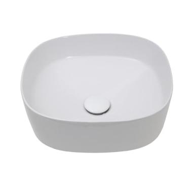 Imagem de Pingoo.casa, Cuba de Apoio Banheiro Quadrada Louça Cerâmica Sugilita - Branco