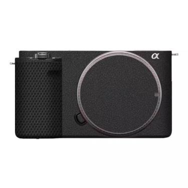 Imagem de Adesivo de capa de câmera para Sony ZV-E10 protetor de câmera película protetora antiarranhões decoração (couro preto)