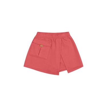 Imagem de Short-Saia Básico em Moletom Juvenil Gloss, Coral, 10