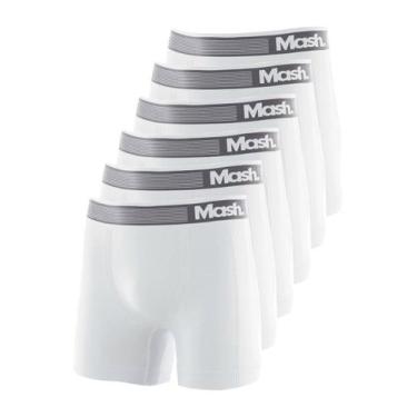 Imagem de Kit com 6 Cuecas Boxer Mash 710.01, Branco, G