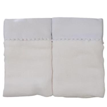 Imagem de Fralda De Pano Ombro 2 Pecas Com Bainha Em Tecido Branco Baby Deluxe 1