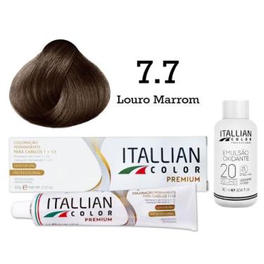 Imagem de Coloração 7.7 Louro Marrom + Oxi 20 Vol  Itallian Color
