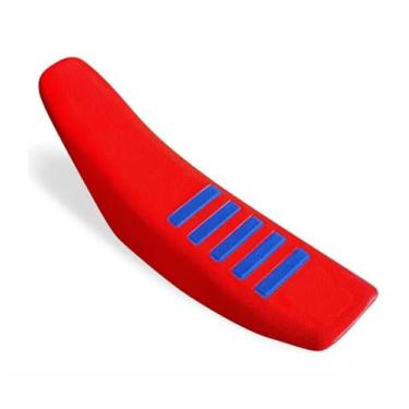 Imagem de Capa De Banco 5 Cores Crf 230 Crf250 Soft Gripper Antiderrapante 100% Impermeável Off Road (VERMELHO C/FAIXA AZUL)