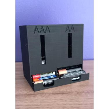 Imagem de Suporte Organizador de Pilhas AA e AAA, Impressão 3D - Dr Acrílico