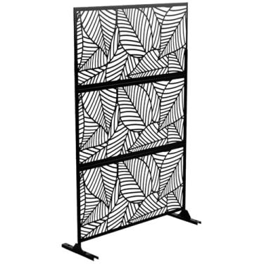 Imagem de Biombo Reto Folhas de Metal Interno/Externo 1,8x1,2mt Preto