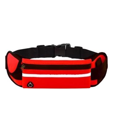 Imagem de Pochete Esportiva com Faixa Refletiva, Impermeável, Ajustável Para SmartPhone, Chave e Doumentos em Geral (Vermelho)