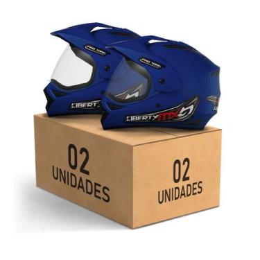 Imagem de Kit 2 Capacetes Fechados Pro Tork Liberty MX Vision Pro Moto Proteção 